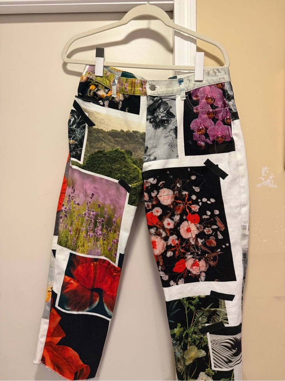 Floral Collage Print women’s jeans in Multicolor